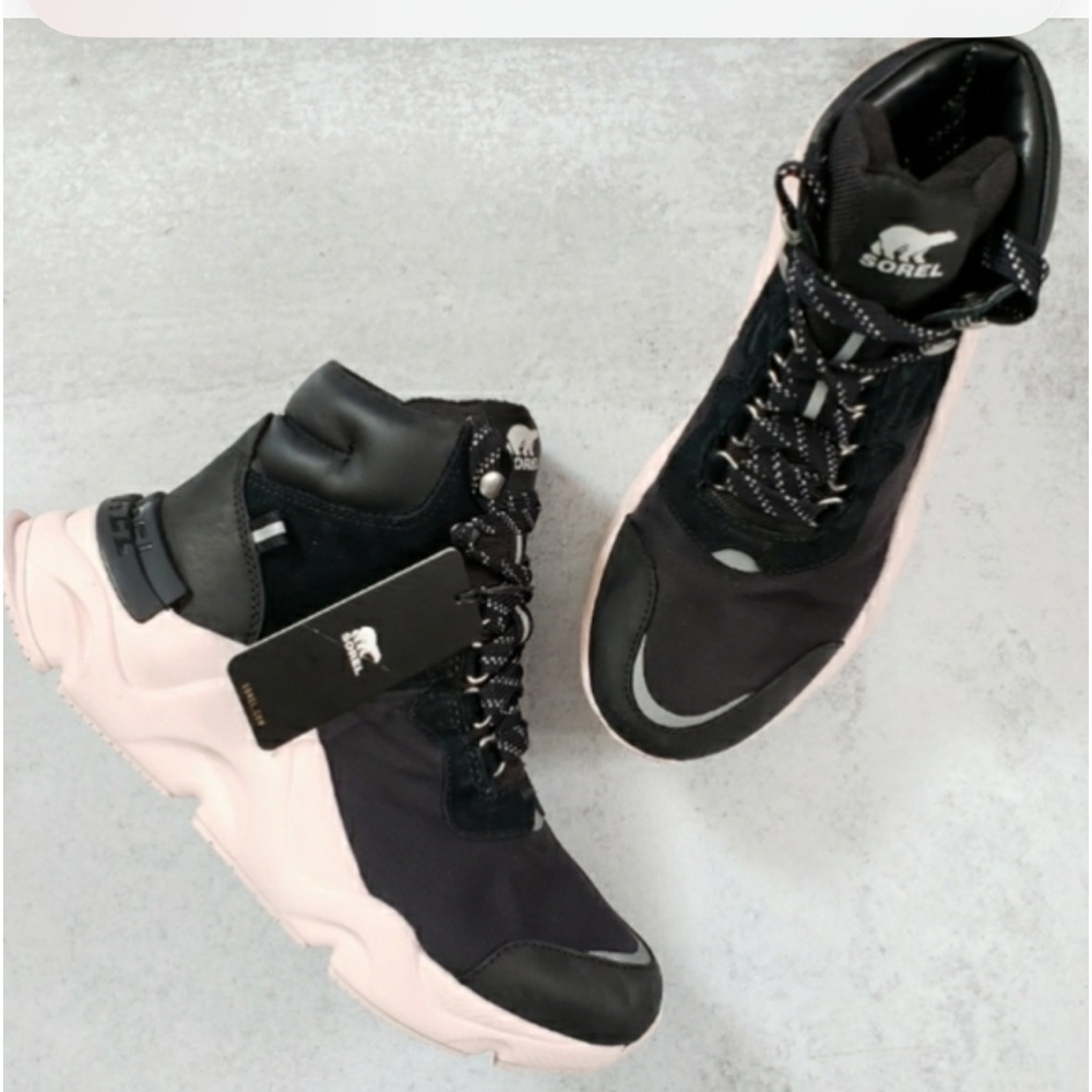 Sorel Black and Pink Ankle Boots
